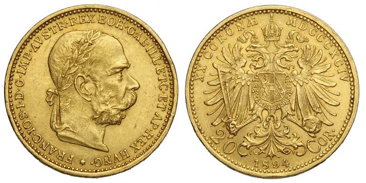Austria, Franz Joseph I, 20 Corona ... 