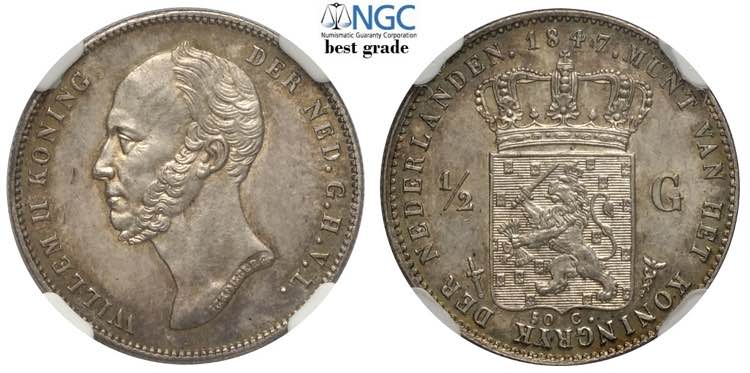 Netherlands, William II, 1/2 ... 