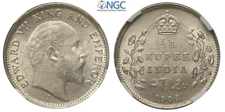 India-British, Edward VII, 1/4 ... 