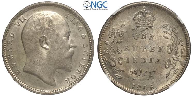 India-British, Edward VII, Rupee ... 