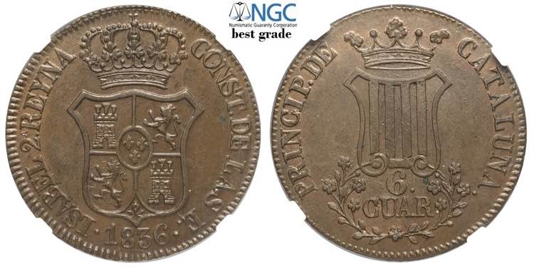 Spain Catalonia, Isabel II, 6 ... 