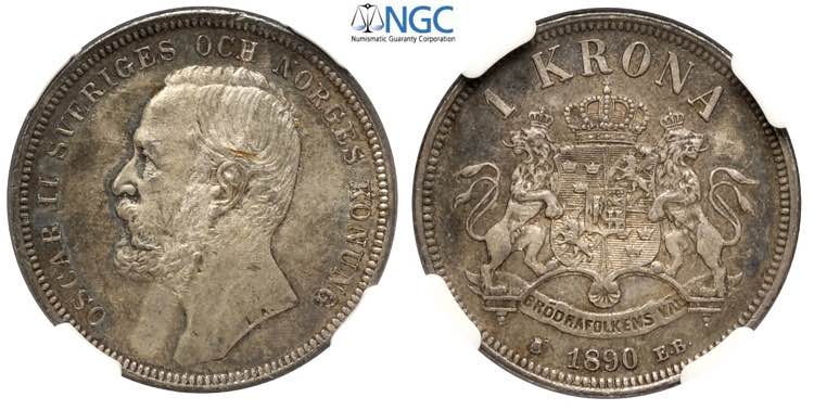 Sweden, Oscar II, Krona 1890-EB, ... 