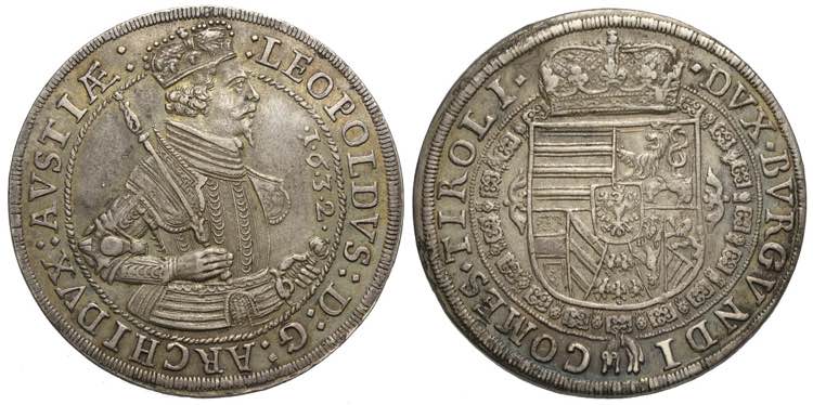 Austria, Leopold, Thaler 1632, Ag ... 