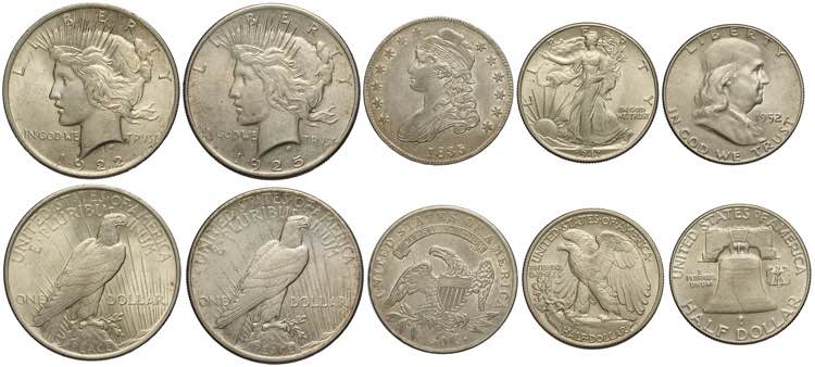 United States of America, Lot od 5 ... 