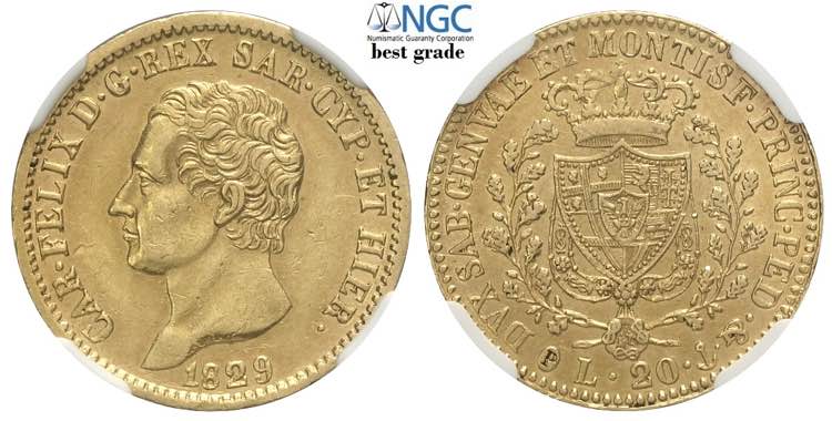 Savoia, Carlo Felice, 20 Lire 1829 ... 