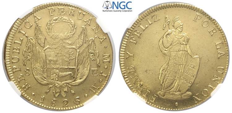 Perù, Republic, 8 Escudos 1826-JM ... 