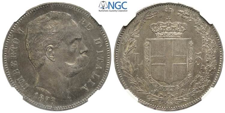 Regno dItalia, Umberto I, 5 Lire ... 