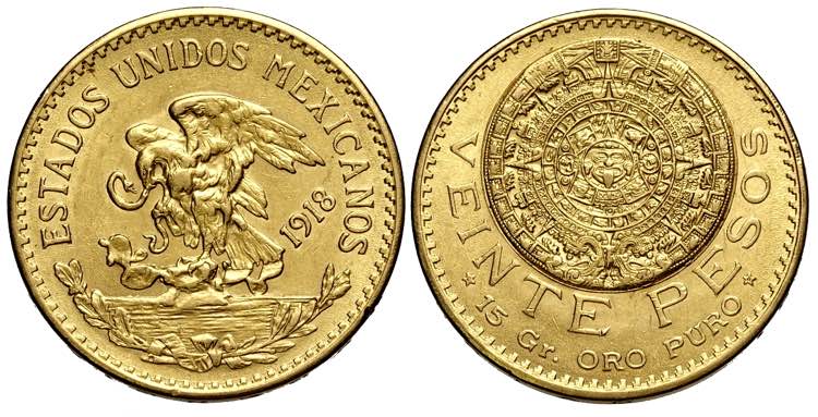Mexico, Estados Unitos, 20 Pesos ... 