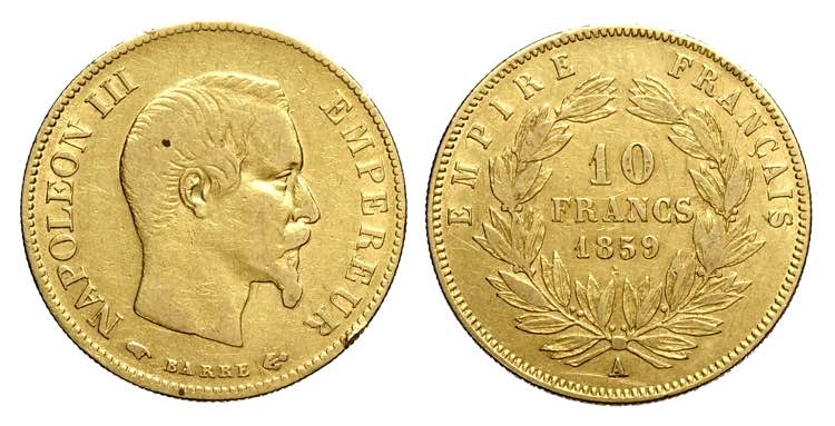 France, Napoleon III, 10 Francs ... 