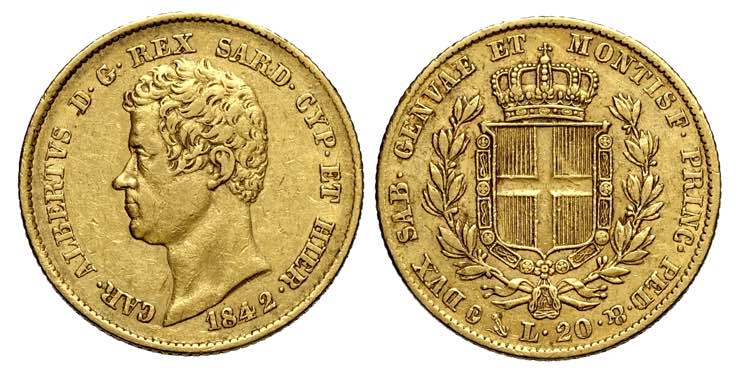 Savoia, Carlo Alberto, 20 Lire ... 