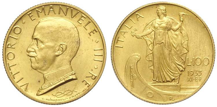 100 Lire 1933, Rara Au mm 23,5 ... 