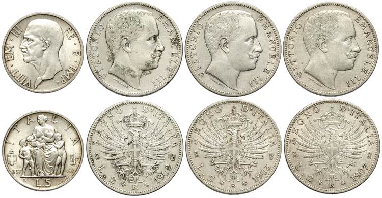 Serie 5 Lire 1926-1937 (7 pezzi il ... 