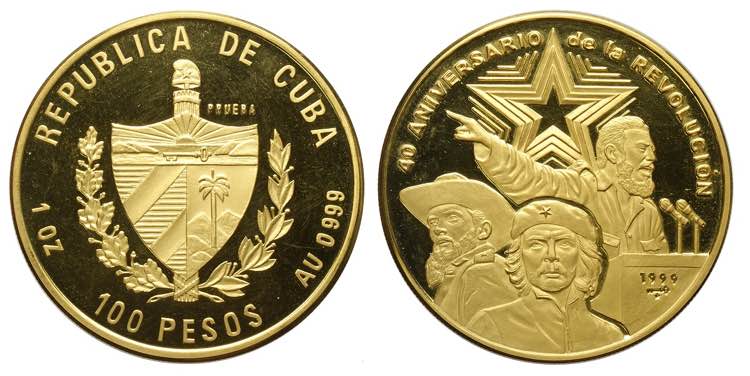 Cuba, Republic, Gold Pattern 100 ... 