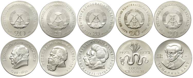 Germany DDR, 20 Silver Mark: 1969 ... 
