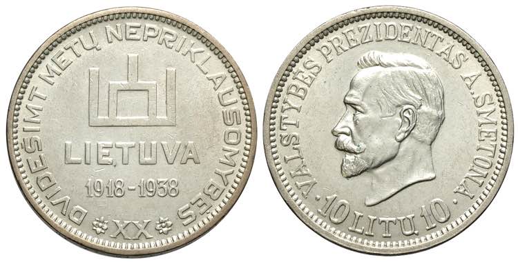 Lithuania, Republic, 10 Litu 1938, ... 