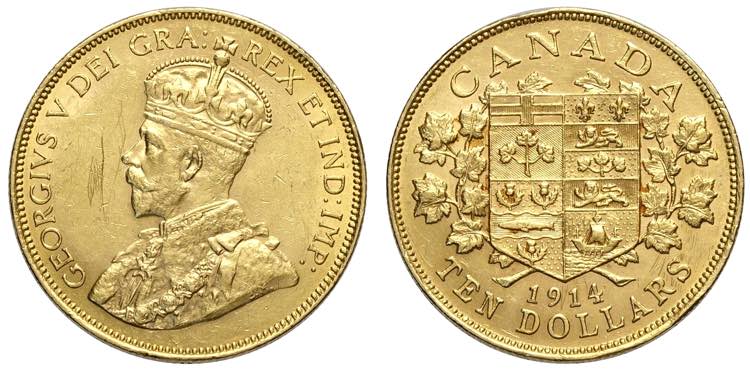 Canada, George V, 10 Dollars 1914, ... 