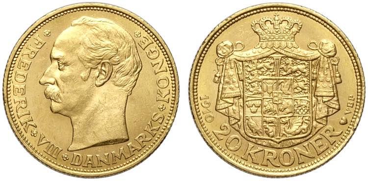 Denmark, Frederik VIII, 20 Kroner ... 