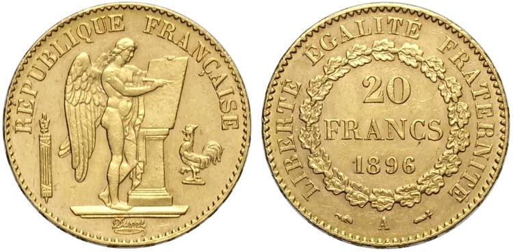 France, Modern Republic, 20 Francs ... 