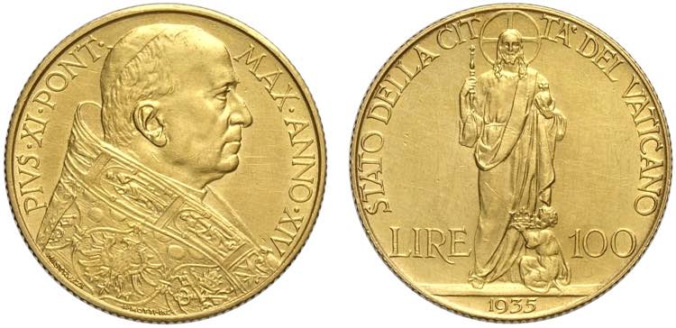 Roma, Pio XI, 100 Lire 1935, Rara ... 