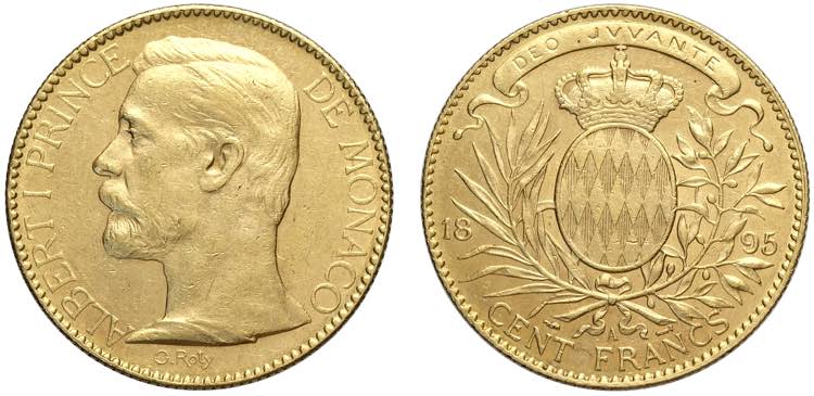 Monaco, Albert I, 100 Francs 1895, ... 