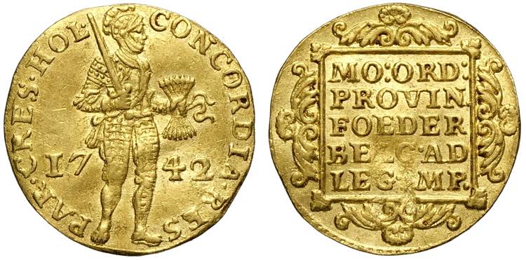 Netherlands Holland, Ducat 1742, ... 