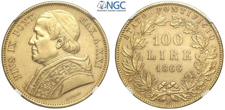Roma, Pio IX (1846-1870), 100 Lire ... 