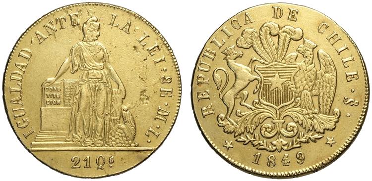 Chile, Republic (1818-), 8 Escudos ... 