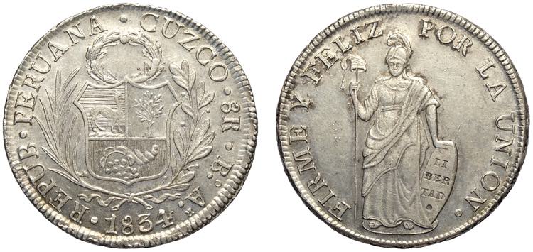 Perù, Republic, 8 Reales 1834 ... 