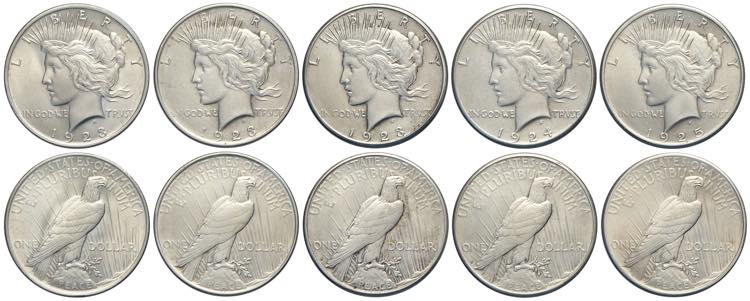 United States of America, Lot 5 x ... 