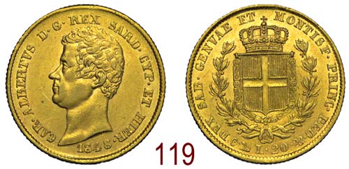 Savoia - Carlo Alberto - 20 Lire ... 