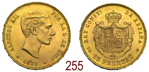 Spain -Alfonso XII - 25 Pesetas ... 