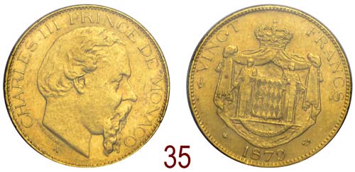 Monaco - Charles III - 20 Francs ... 