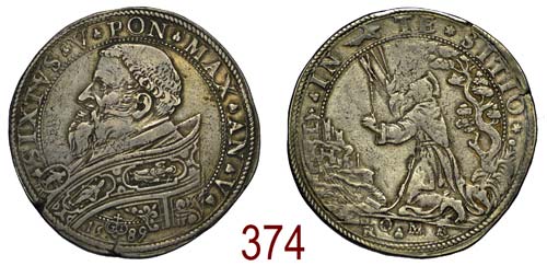 Roma - Sisto V - Piastra 1589 anno ... 