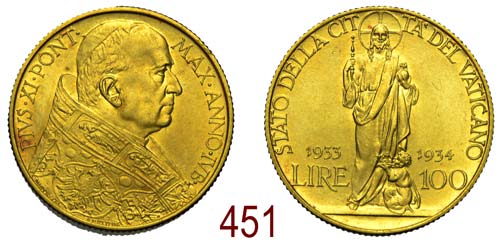 Roma - Pio XI - 100 Lire 1933-1934 ... 