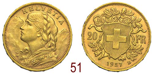 Switzerland - 20 Francs 1927 - oro ... 