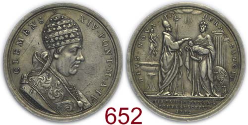 Clemente XIV anno IV medaglia a ... 