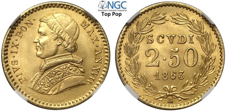 Roma, Pio IX (1846-1870), 2,50 ... 