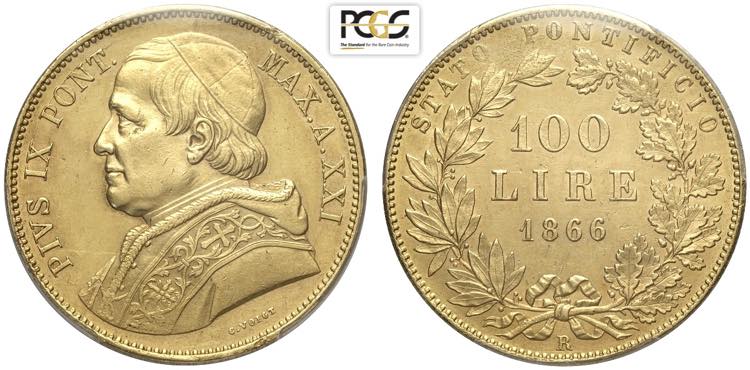 Roma, Pio IX (1846-1870), 100 Lire ... 