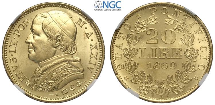 Roma, Pio IX (1846-1870), 20 Lire ... 