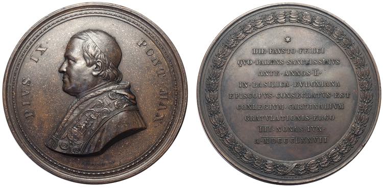 Pio IX (1846-1870), Medaglia 1877 ... 