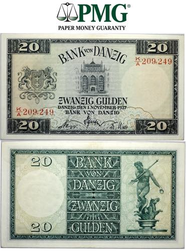 Danzig, 20 Gulden 1937, Pick-63 ... 