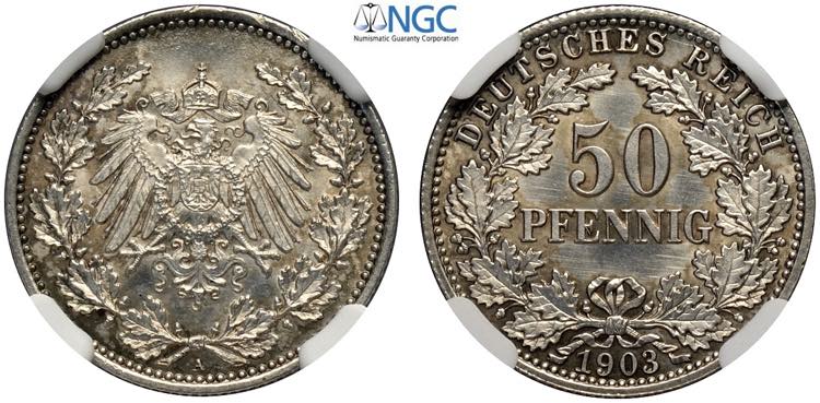 Germany Empire, 50 Pfennig 1903-A, ... 