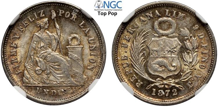 Perù, Republic, Dinero 1872/62, ... 