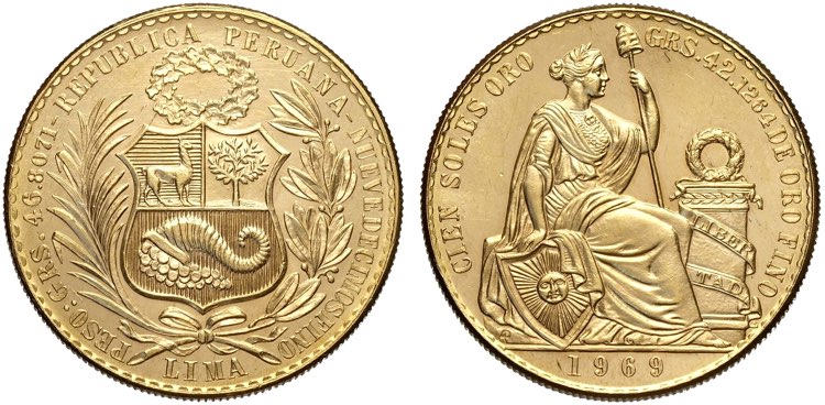 Perù, Republic, 100 Soles 1969, ... 