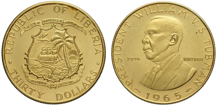 Liberia, Republic, 30 Dollars ... 