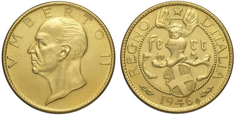 Umberto II (1946), Medaglia in oro ... 