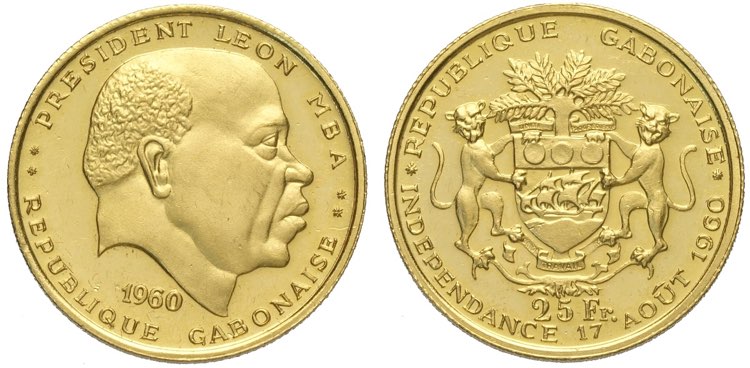 Gabon, Republic, 25 Francs 1960, ... 