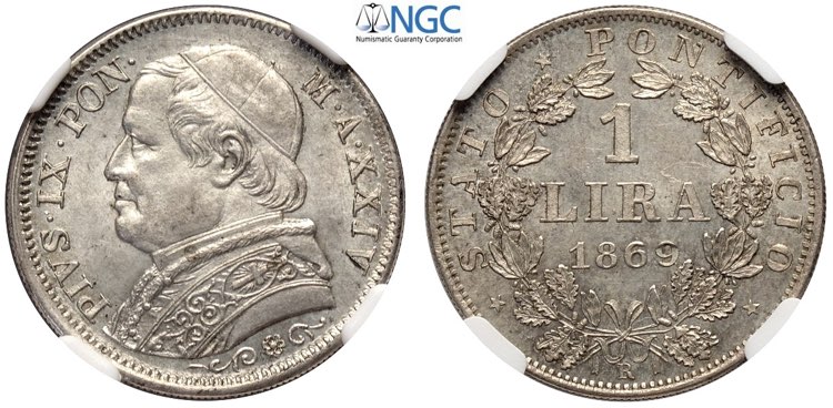 Roma, Pio IX (1846-1870), Lira ... 