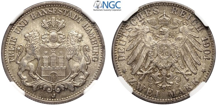 Germany Hamburg, Free City, 2 Mark ... 