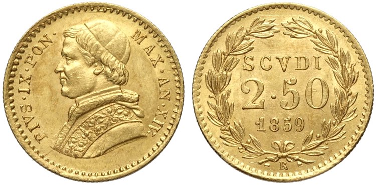 Roma, Pio IX (1846-1870), 2,50 ... 